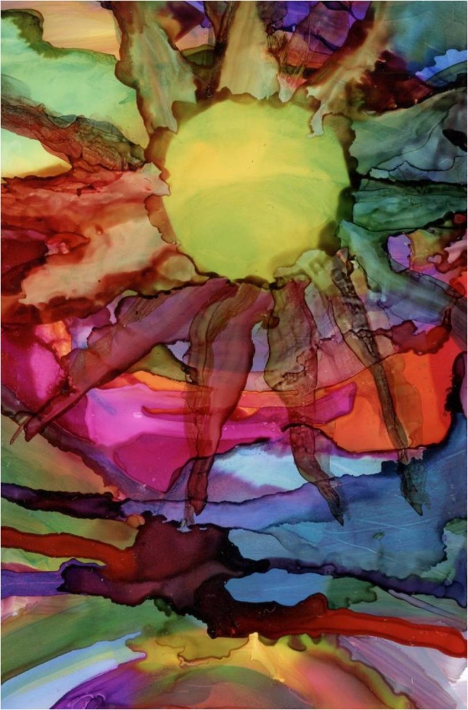 Inks by Suzi Vitulli Alcohol Ink on Yupo 5x7